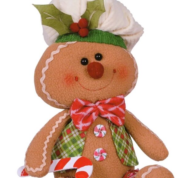 Set of 2- Plush Gingerbread Sitter - Picture 2 of 3